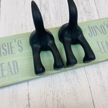 Load image into Gallery viewer, personalised double dog lead hook with dog tail hook