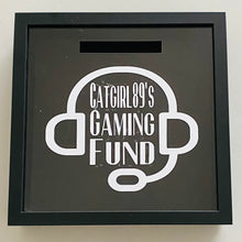 Load image into Gallery viewer, personalised gaming fund money box frame