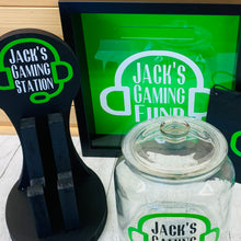 Load image into Gallery viewer, wooden gaming station stand for controller and headset