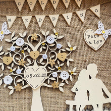 Load image into Gallery viewer, golden wedding rustic style framed personalised gift