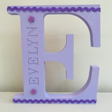 Load image into Gallery viewer, lilac engraved name initial 20cm