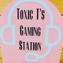 Load image into Gallery viewer, wooden gaming station stand for controller and headset