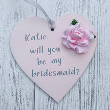 Load image into Gallery viewer, personalised will you be my flowergirl heart