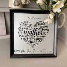 Load image into Gallery viewer, Framed Personalised Mum Word Heart Gift