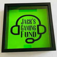 Load image into Gallery viewer, personalised gaming fund money box frame