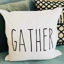 Load image into Gallery viewer, white cushion cover measuring 50cm x 50 cm with your choice of word on