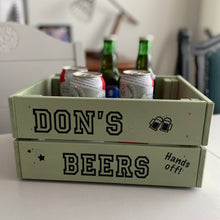 Load image into Gallery viewer, personalised hand painted wooden drinks crate