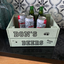 Load image into Gallery viewer, personalised hand painted wooden drinks crate