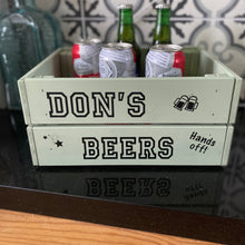 Load image into Gallery viewer, personalised hand painted wooden drinks crate