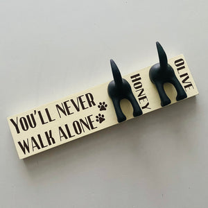 You’ll Never Walk Alone Dog Lead Hook With Name