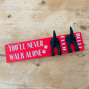 You’ll Never Walk Alone Dog Lead Hook With Name