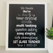 Load image into Gallery viewer, Framed Teacher Poem
