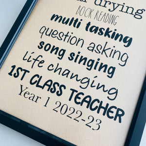 Framed Teacher Poem