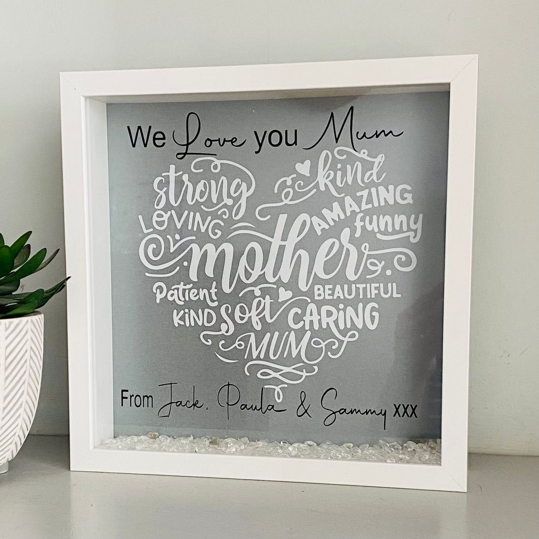 Personalised Mum Word Art Framed Gift