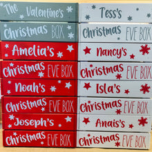 Load image into Gallery viewer, personalised wooden christmas eve crate painted
