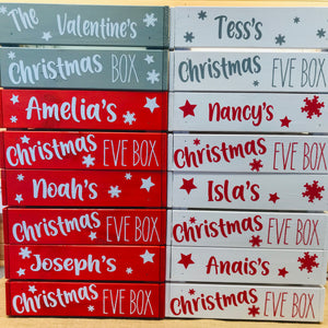 personalised wooden christmas eve crate painted