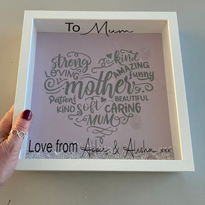 Personalised Mum Word Art Framed Gift