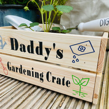 Load image into Gallery viewer, wooden personalised gardening crate
