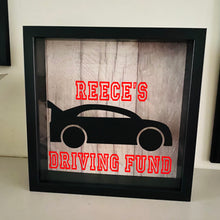 Load image into Gallery viewer, personalised driving fund money box frame
