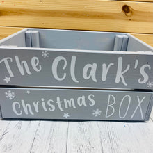 Load image into Gallery viewer, personalised wooden christmas eve crate painted
