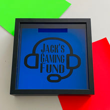 Load image into Gallery viewer, personalised gaming fund money box frame
