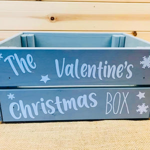 personalised wooden christmas eve crate painted