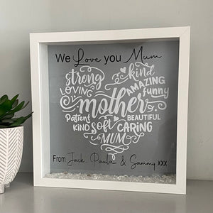 Personalised Mum Word Art Framed Gift