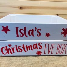 Load image into Gallery viewer, personalised wooden christmas eve crate painted
