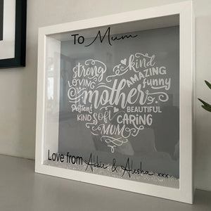 Personalised Mum Word Art Framed Gift