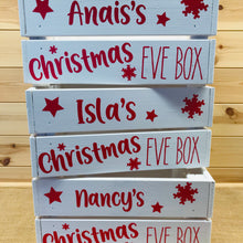 Load image into Gallery viewer, personalised wooden christmas eve crate painted
