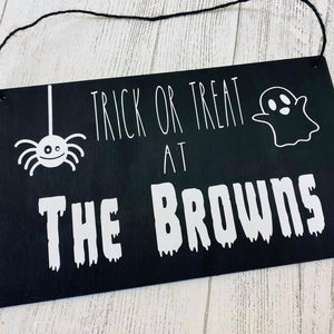 Personalised Halloween Trick or Treat Sign