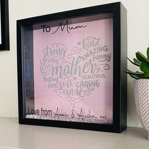 Personalised Mum Word Art Framed Gift