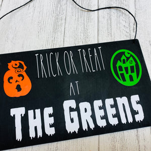 Personalised Halloween Trick Or Treat Sign