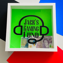 Load image into Gallery viewer, personalised gaming fund money box frame
