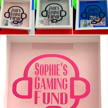 Load image into Gallery viewer, personalised gaming fund money box frame
