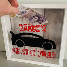 Load image into Gallery viewer, personalised driving fund money box frame
