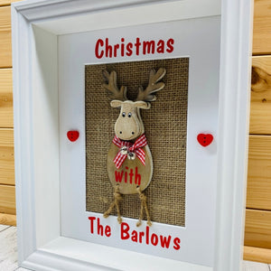 Personalised Christmas  Reindeer Box Frame