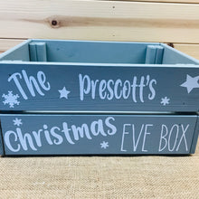 Load image into Gallery viewer, personalised wooden christmas eve crate painted
