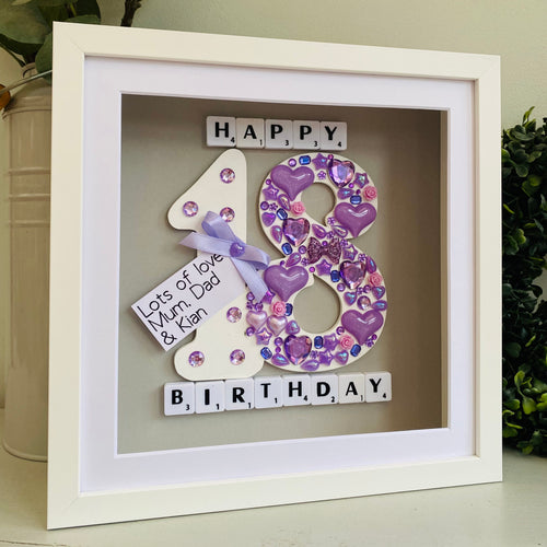 personalised 18th birthday frame with lights and gift card