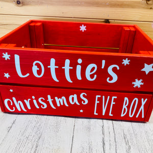 personalised wooden christmas eve crate painted