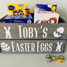 Load image into Gallery viewer, grey rustic style personalised easter crate
