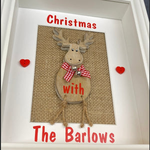 Personalised Christmas  Reindeer Box Frame