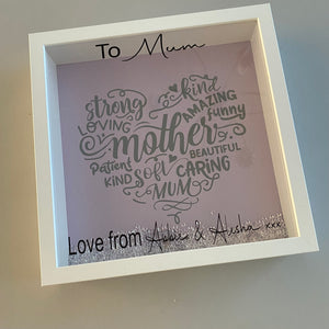 Personalised Mum Word Art Framed Gift