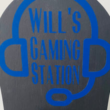 Load image into Gallery viewer, wooden gaming station stand for controller and headset
