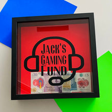 Load image into Gallery viewer, personalised gaming fund money box frame
