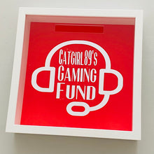 Load image into Gallery viewer, personalised gaming fund money box frame
