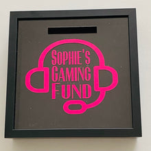 Load image into Gallery viewer, personalised gaming fund money box frame
