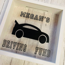 Load image into Gallery viewer, personalised driving fund money box frame
