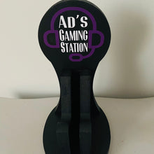 Load image into Gallery viewer, wooden gaming station stand for controller and headset
