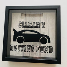 Load image into Gallery viewer, personalised driving fund money box frame
